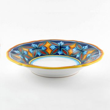 Italian pasta & soup plate from the Geometrico 50E Collection handmade by Eugenio Ricciarelli - Deruta, Rapallo, Amalfi
