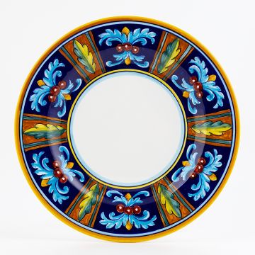 Italian dinner plate from the Geometrico 52E Collection handmade by Eugenio Ricciarelli - Deruta, Rapallo, Amalfi
