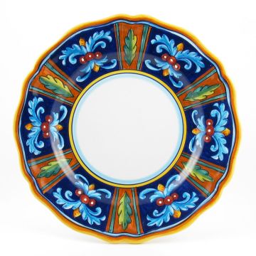 Italian dinner plate from the Geometrico 52E Collection handmade by Eugenio Ricciarelli - Deruta, Rapallo, Amalfi