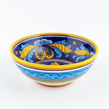 Italian cereal bowl from the Geometrico 53E Collection handmade by Eugenio Ricciarelli - Deruta, Rapallo, Amalfi