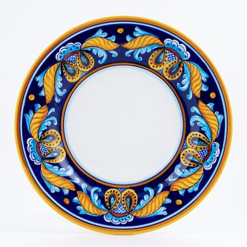 Italian dinner plate from the Geometrico 53E Collection handmade by Eugenio Ricciarelli - Deruta, Rapallo, Amalfi