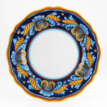 Italian dinner plate from the Geometrico 53E Collection handmade by Eugenio Ricciarelli - Deruta, Rapallo, Amalfi