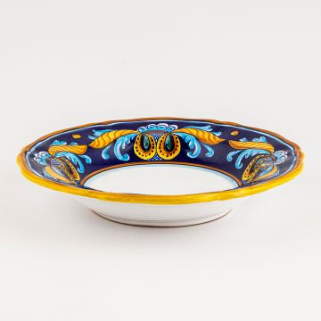 Italian pasta & soup plate from the Geometrico 53E Collection handmade by Eugenio Ricciarelli - Deruta, Rapallo, Amalfi