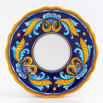 Italian salad & dessert plate from the Geometrico 53E Collection handmade by Eugenio Ricciarelli - Deruta, Rapallo, Amalfi