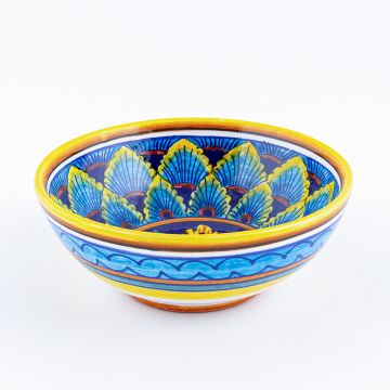 Italian cereal bowl from the Geometrico 61E Collection handmade by Eugenio Ricciarelli - Deruta, Rapallo, Amalfi
