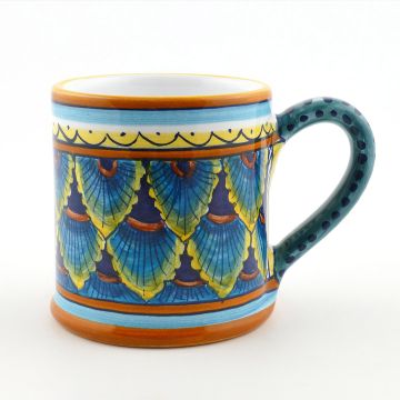 Italian mug from the Geometrico 61E Collection handmade by Eugenio Ricciarelli - Deruta, Rapallo, Amalfi
