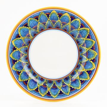 Italian dinner plate from the Geometrico 61E Collection handmade by Eugenio Ricciarelli - Deruta, Rapallo, Amalfi