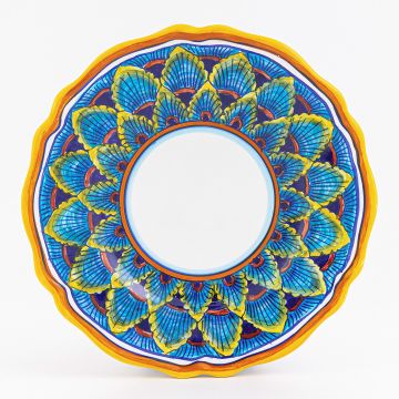 Italian salad & dessert plate from the Geometrico 61E Collection handmade by Eugenio Ricciarelli - Deruta, Rapallo, Amalfi