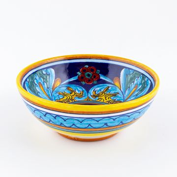 Italian cereal bowl from the Geometrico 64E Collection handmade by Eugenio Ricciarelli - Deruta, Rapallo, Amalfi