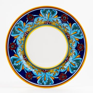 Italian dinner plate from the Geometrico 64E Collection handmade by Eugenio Ricciarelli - Deruta, Rapallo, Amalfi
