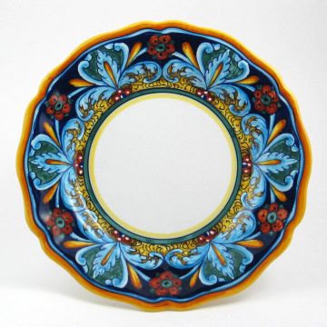 Italian dinner plate from the Geometrico 64E Collection handmade by Eugenio Ricciarelli - Deruta, Rapallo, Amalfi