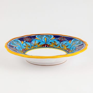 Italian pasta & soup plate from the Geometrico 64E Collection handmade by Eugenio Ricciarelli - Deruta, Rapallo, Amalfi