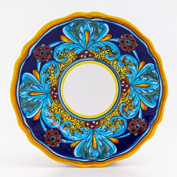 Italian salad & dessert plate from the Geometrico 64E Collection handmade by Eugenio Ricciarelli - Deruta, Rapallo, Amalfi