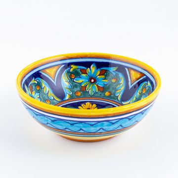 Italian cereal bowl from the Geometrico 65E Collection handmade by Eugenio Ricciarelli - Deruta, Rapallo, Amalfi