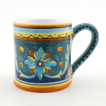 Italian mug from the Geometrico 65E Collection handmade by Eugenio Ricciarelli - Deruta, Rapallo, Amalfi