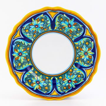 Italian salad & dessert plate from the Geometrico 65E Collection handmade by Eugenio Ricciarelli - Deruta, Rapallo, Amalfi