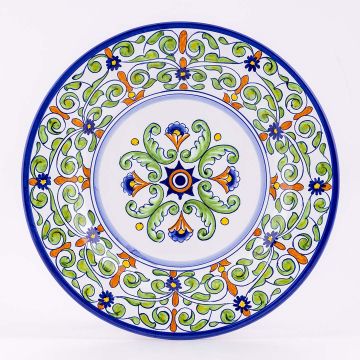 Deruta dinner plate from the Amelia collection, handmade by Antica Deruta - Italy