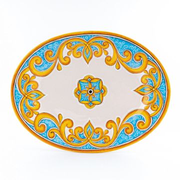 Andrea Italian oval platter handmade by Ceramiche Andrilia in Deruta
