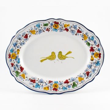Arabesco Semplice Italian oval platter handmade by Fima in Deruta