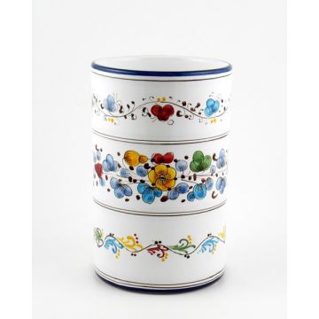 Arabesco Semplice Italian utensil holder handmade by Fima in Deruta