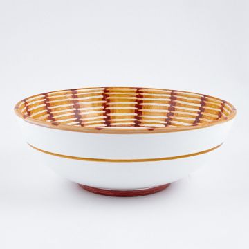 Celebration Italian serving bowl handmade by Fima in Deruta