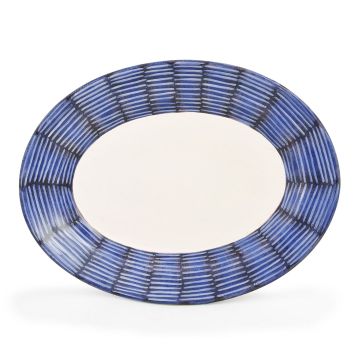 Celebration Italian oval platter handmade by Fima in Deruta