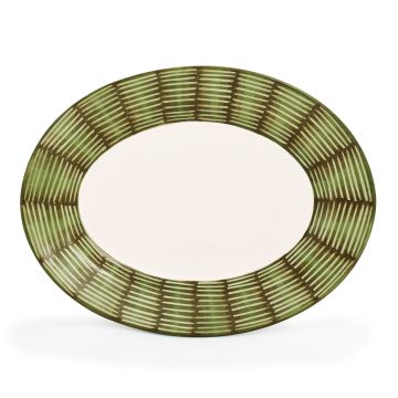 Celebration Italian oval platter handmade by Fima in Deruta