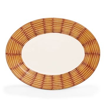 Celebration Italian oval platter handmade by Fima in Deruta
