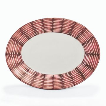 Celebration Italian oval platter handmade by Fima in Deruta