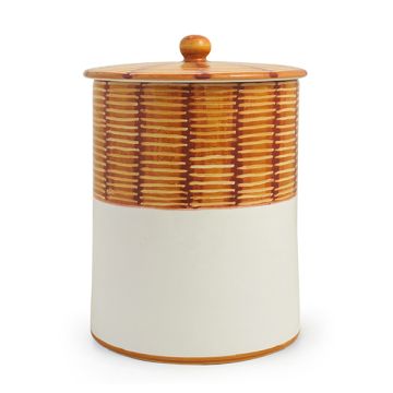 Celebration Italian canister handmade by Fima in Deruta