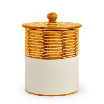 Celebration Italian canister handmade by Fima in Deruta