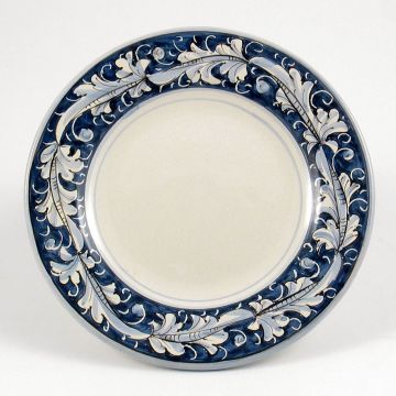 Italian bread & butter plate from the Rinascimento Blu e Bianco collection handmade by Ceramiche Rampini in Gubbio, Italy