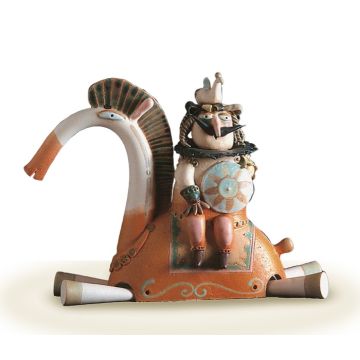A Horse and His Warrior, a ceramic piece created by Maestro Riccardo Biavati in Ferrara, Italy 