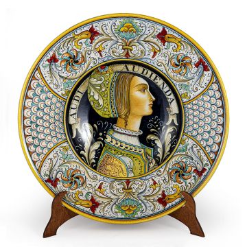 Italian wall plate Raffaellesco handmade by Alvaro Binaglia in Deruta Italy - main image