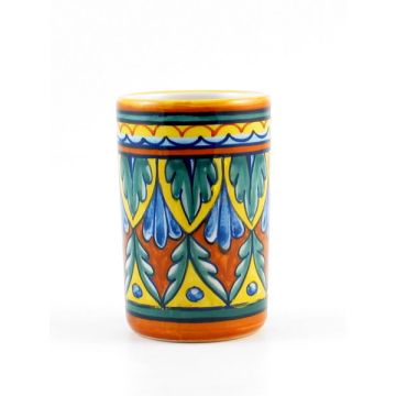 Italian pen holder or toothbrush holder handmade by Eugenio Ricciarelli - Deruta, Rapallo, Amalfi