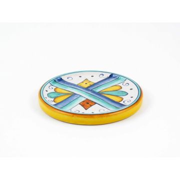 Italian wine bottle coaster handmade by Fima in Deruta