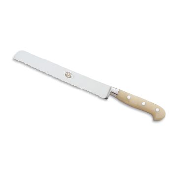 Forgiato White bread knife handcrafted by Coltellerie Berti in Scarperia, Italy