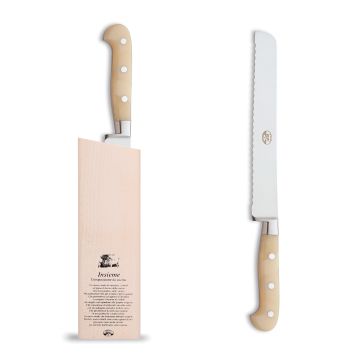 Forgiato Insieme White bread knife handcrafted by Coltellerie Berti in Scarperia, Italy