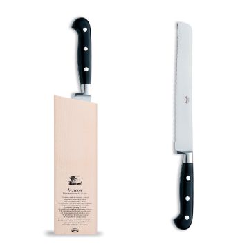 Forgiato Insieme Black bread knife handcrafted by Coltellerie Berti in Scarperia, Italy