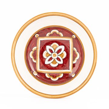 Barocco Rosso Italian cereal bowl handmade by Fima in Deruta