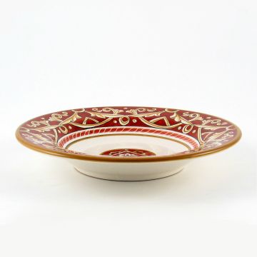 Barocco Rosso Italian pasta & soup plate handmade by Fima in Deruta