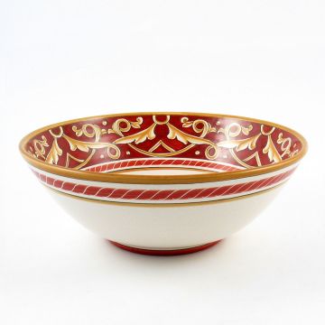 Barocco Rosso Italian serving bowl handmade by Fima in Deruta