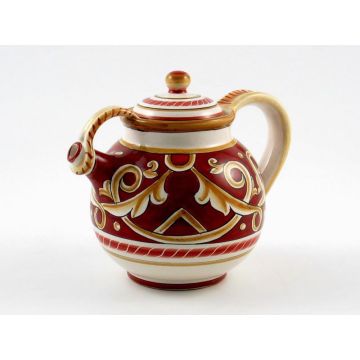 Barocco Rosso Italian tea pot handmade by Fima in Deruta