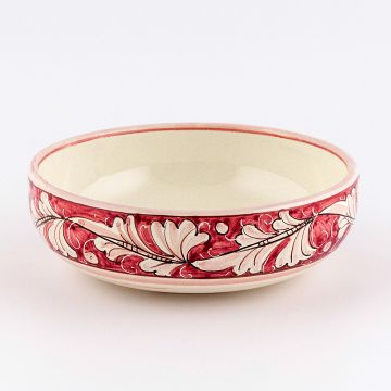 Italian pasta & soup bowl from the Rinascimento Rosa e Bianco collection handmade by Ceramiche Rampini in Gubbio, Italy