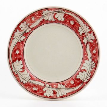 Italian salad & dessert plate from the Rinascimento Rosa e Bianco collection handmade by Ceramiche Rampini in Gubbio, Italy