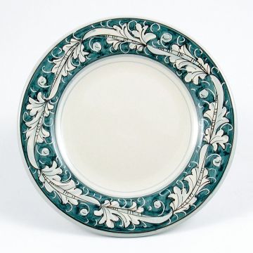 Italian bread & butter plate from the Rinascimento Verde e Bianco collection handmade by Ceramiche Rampini in Gubbio, Italy