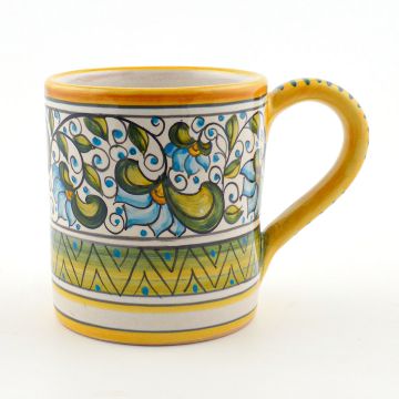 Cecilia Azzurro Italian mug handmade by Ceramiche Andrilia in Deruta