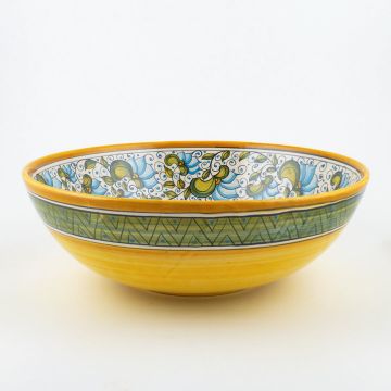 Cecilia Azzurro Italian serving bowl handmade by Ceramiche Andrilia in Deruta - main picture - main image