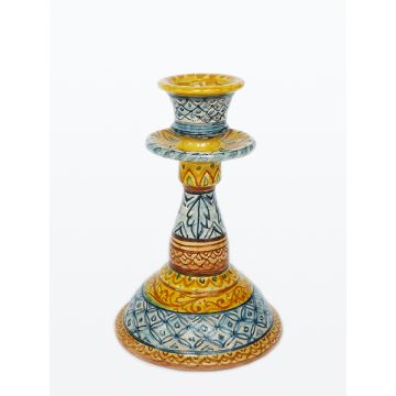 Italian ceramic candle holder Synkeran from the Synkeran Collection handmade by Ghenos in Sicily
