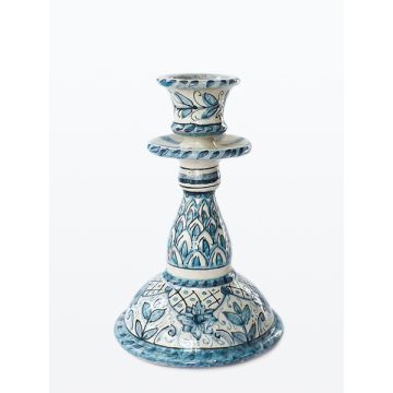 Italian ceramic candle holder Azul handmade by Ghenos in Sicily